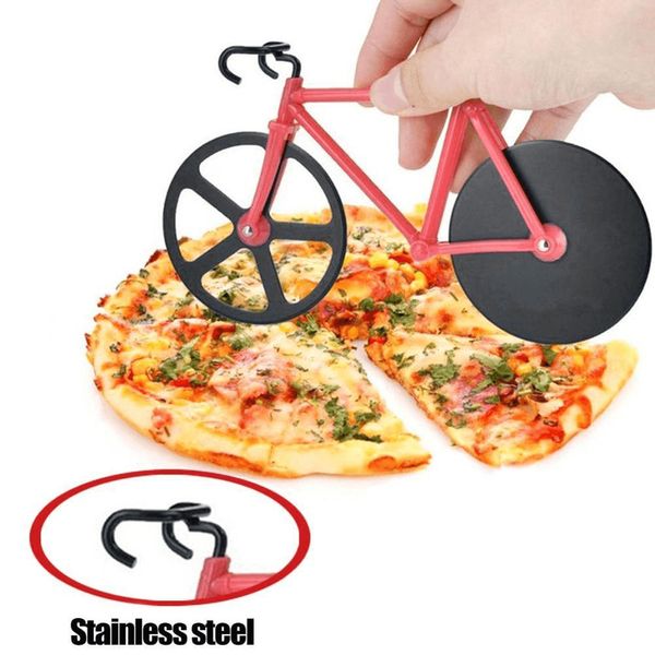 Design Edelstahl Pizzamesser Zweirad Fahrradform Messer Messer Pizza-Tool Fahrrad Runde Kreative Fahrrad Pizzaschneider