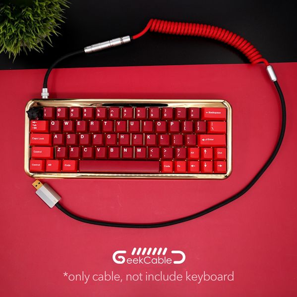 Geekcable Handmade Changeed Mechanical Keyboard Data Cable для GMK Theme SP Keycap Line Red и черный Colorway