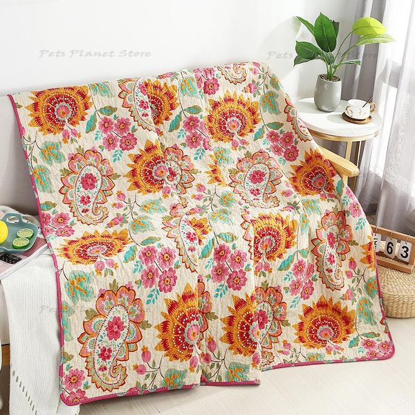 

comforters & sets cotton bedspread quilt on the bed sheet 1 piece floral printed double size 180x220 cm quilted sofa blanket