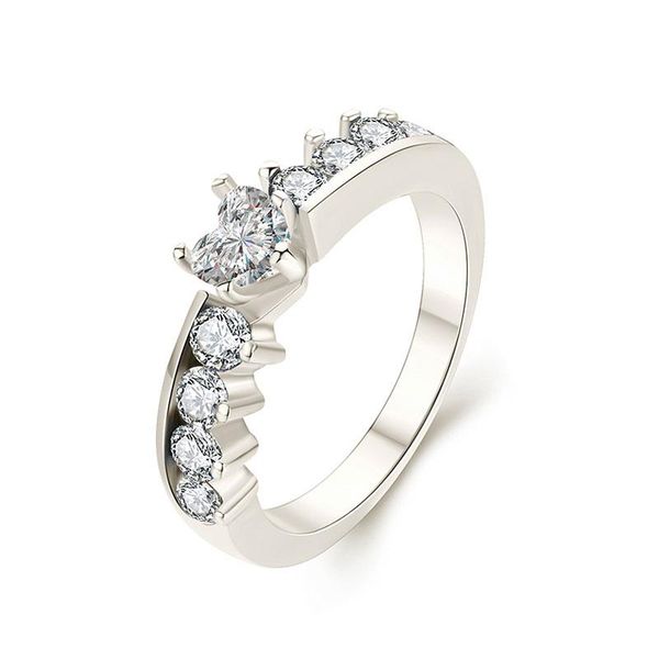 

wedding rings heart engagement zircon fashion party jewelry gifts, Slivery;golden