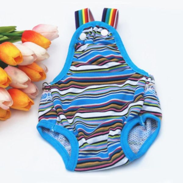 

dog apparel pet shorts diaper sanitary physiological pants washable female short panties menstruation underwear briefs(blue stripes