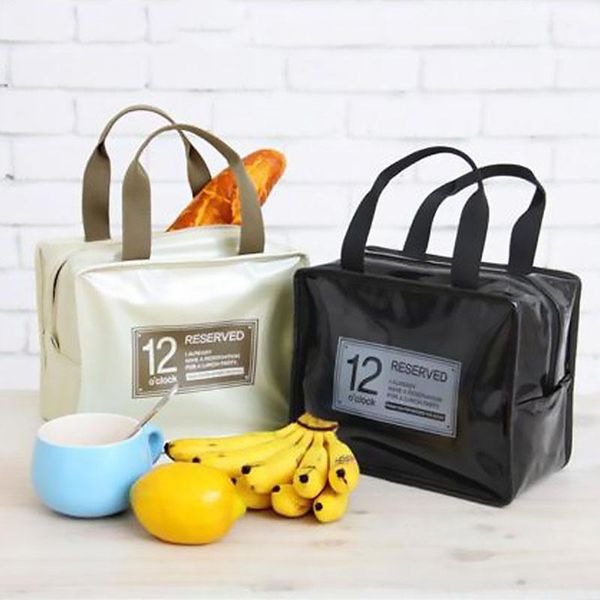 

storage bags portable functional pu leather lunch bag women kids insulated thermal picnic cooler box tote