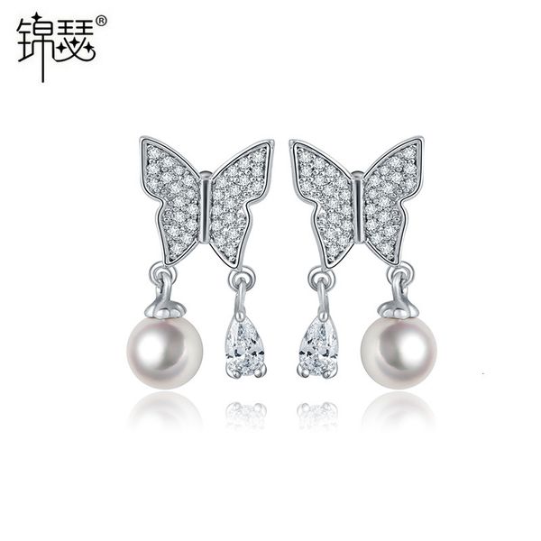 

jewelry charm stud korean aaa zircon fashion s925 silver needle earrings, Golden