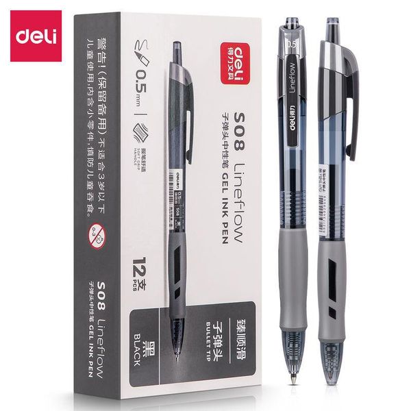 

gel pens 4pcs s08 press pen 0.5mm signature student use carbon office 12pcs/box black