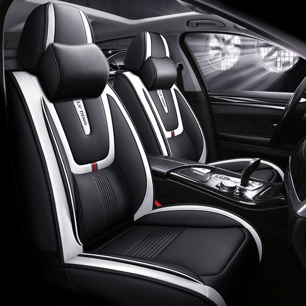 

car accessory seat cover for sedan suv durable leather universal five seats set cushion including front and rear covers full covered gray de