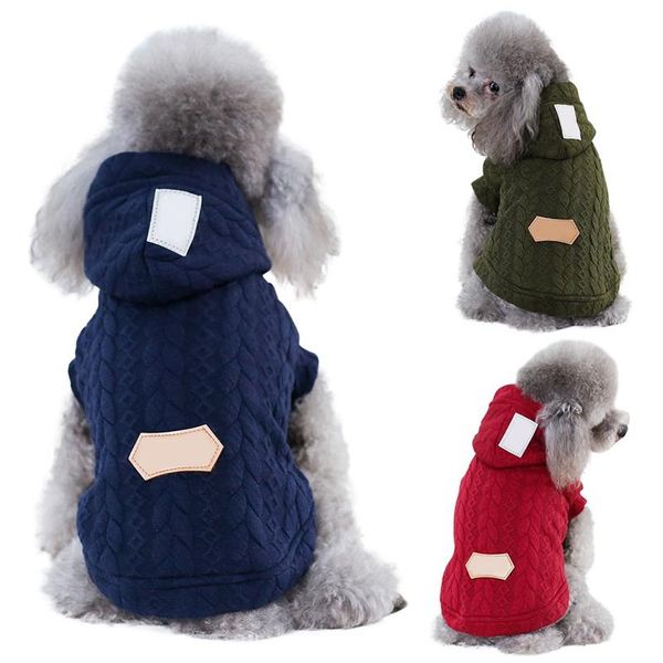 

dog apparel puppy hoodie coat thickened cat pet jackets chihuahua pug clothing autumn winter warm knitted sweater wholesale