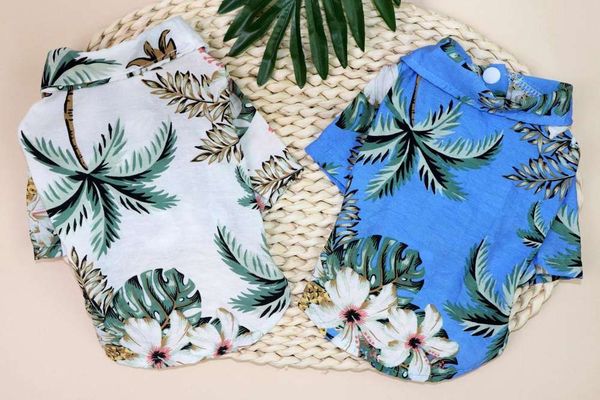 

spring and summer breathable pet shirt hawaiian dog clothes flower fashion brand