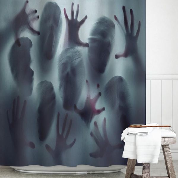 

curtain & drapes halloween horror zombie heat transfer shower polyester toilet bathroom decorative