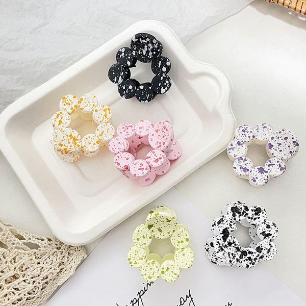

mini round plastic hair claw for women girls hair clips chic barrettes hairpins small fashion hair accessories, Slivery;white