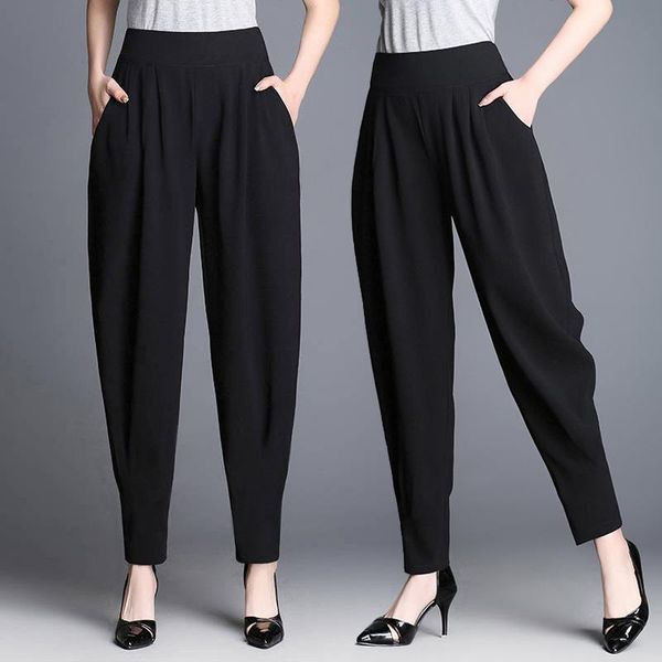 

men's pants 2021 spring and summer wild harem female korean version loose thin carrot large size casual bloomers, Black