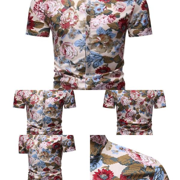 

2021hawaiian camisa mens men's shirt male casual shirts masculina printed beach short sleeve summer men clothes 2021 overhemden heren1, White;black