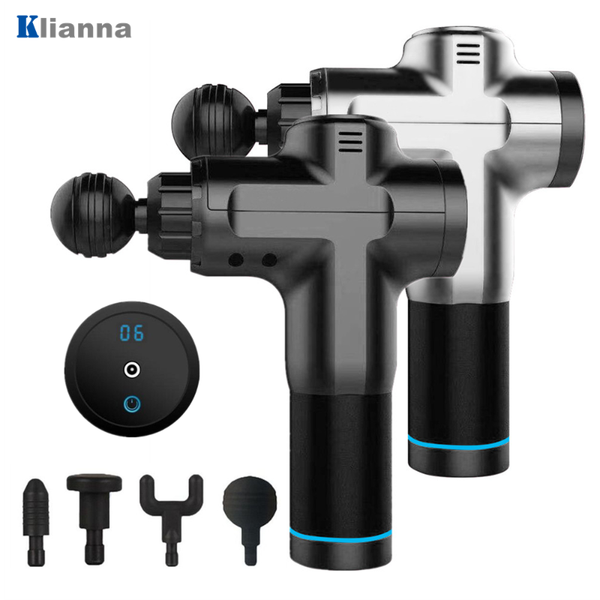 

massage gun tissue deep muscle massager training exercising sport machine 4 heads with bag body relaxation pain relief