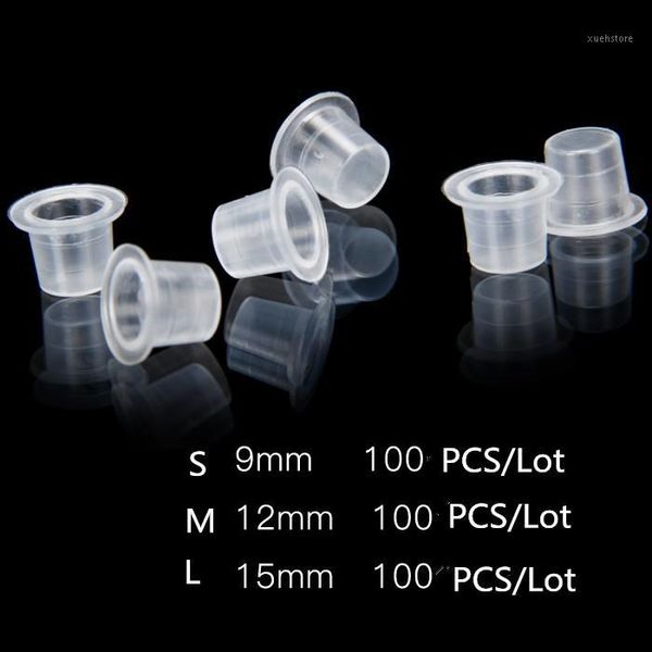 

600pcs plastic microblading tattoo ink cup cap pigment clear holder container s/m/l size for needle tip grip power supply1
