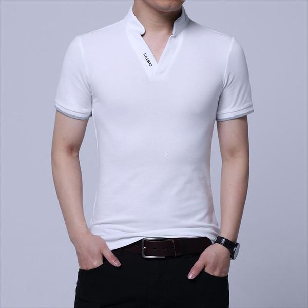 

summer short sleeved shirt men polo asia size s 5xl shirts multi color choice, White;black