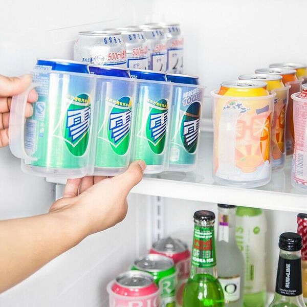 

storage bottles & jars kitchen refrigerator beer soda can holder beverage space-saving finishing 4 grid organizer containers