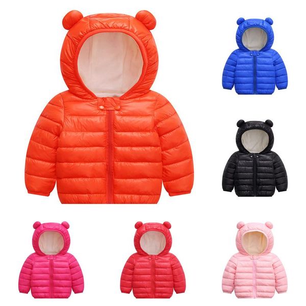 

down coat toddler baby girls winter windproof active casual polyester fiber hooded warm outwear hoddie 2021 fashion, Blue;gray