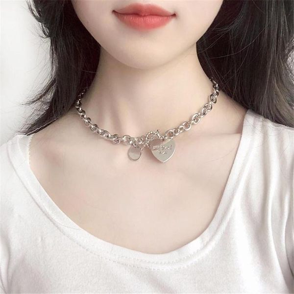 

pendant necklaces gothic baroque heart-shaped necklace of women's wedding punk lasso silver long chain jewelry gift