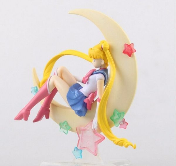 Bonito Anime Sailor Moon Tsukino Usagi PVC Action Figure Collectible Modelo Boneca Crianças Brinquedos Presentes 15cm