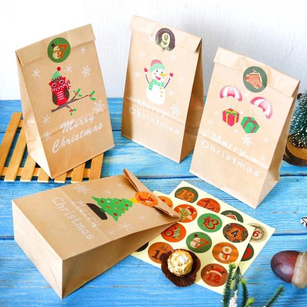 

gift wrap 24 sets christmas wedding party favor decor xmas guests packaging boxes candy bags with stickers