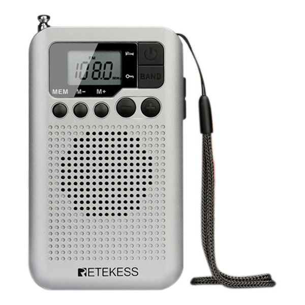 

radio tr106 portable fm am with lcd display digital tuning speaker headphone jack and support clock function