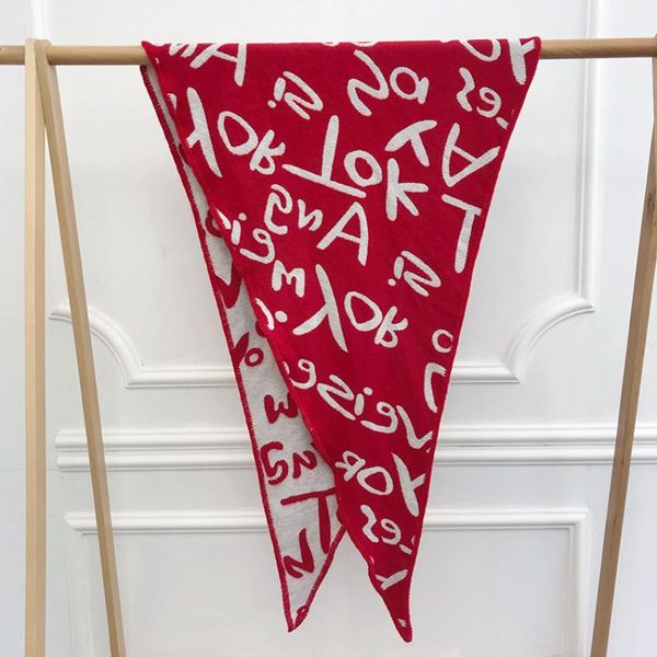 

scarves winter letter graffiti warm triangle scarf for women pashmina shawl wrap female thciken neck bandana luxury stole foulard, Blue;gray