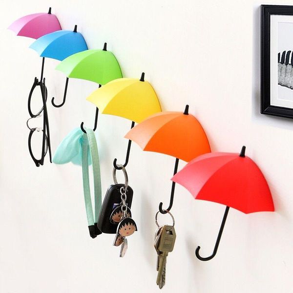 

hooks & rails non-marking punch-umbrella hook self adhesive wall door clothes hanger key debris storage bathroom kitchen sticky rack