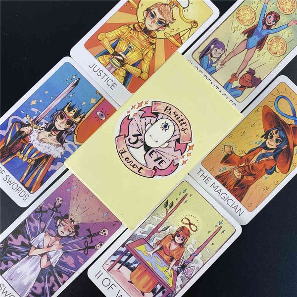 Britts Third Eye Tarot Oracle Cards Board Deck Giochi da giocare per amici Regali di giochi per feste con guida in PDF libro love 12QT