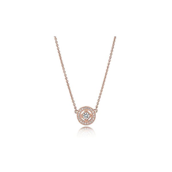 

18k vintage pendant necklace zc zircon lady with pandora style earrings original gift box rose gold, Silver