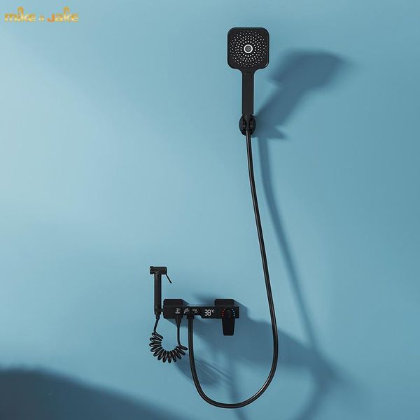 

bathroom shower sets white thermostatic set water saving constant mixer bath four function bidet