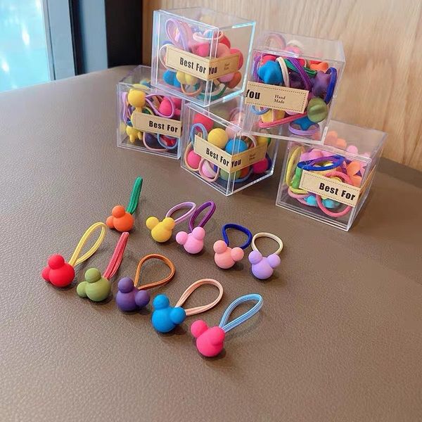 

baby tie hair elastic high elasticity little girl rope headdress children's small head set accessories, Slivery;white