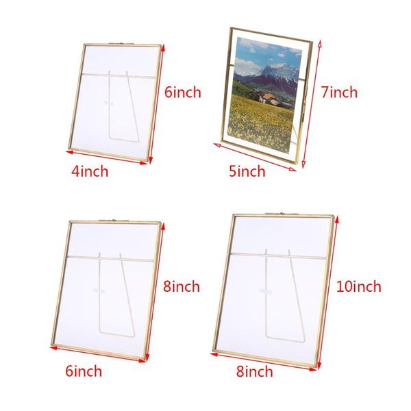 

frames gold floating metal glass po frame deskwedding pictures portrait display holder home office decoration tanding