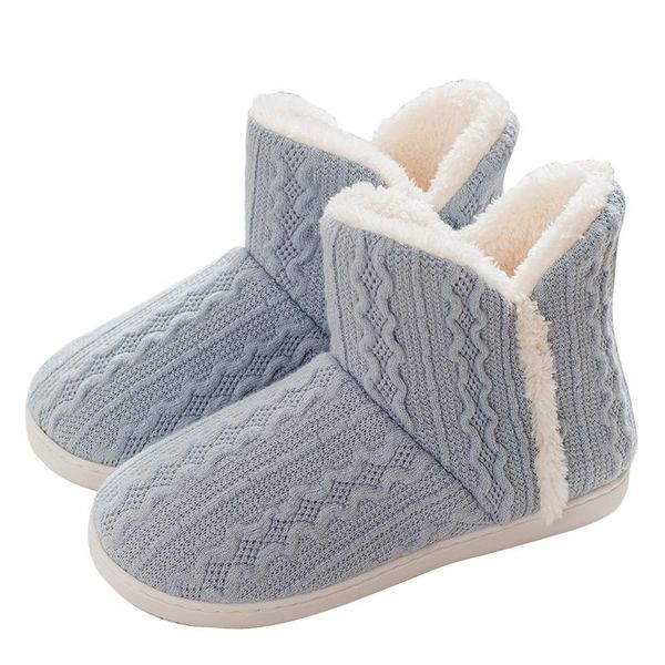 

slippers high-winter cotton slipper women indoor flat with solid color all-inclusive home plus size 36-42, Black