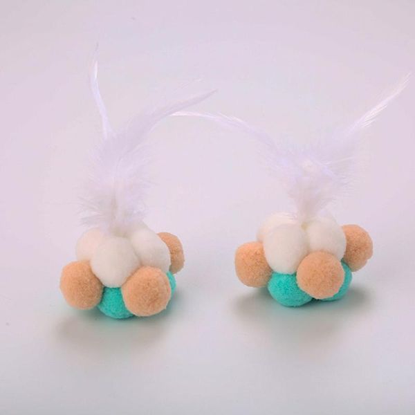 

cat toys toy ball plus feather light foam throwing funny interactive plush stick wand supplies