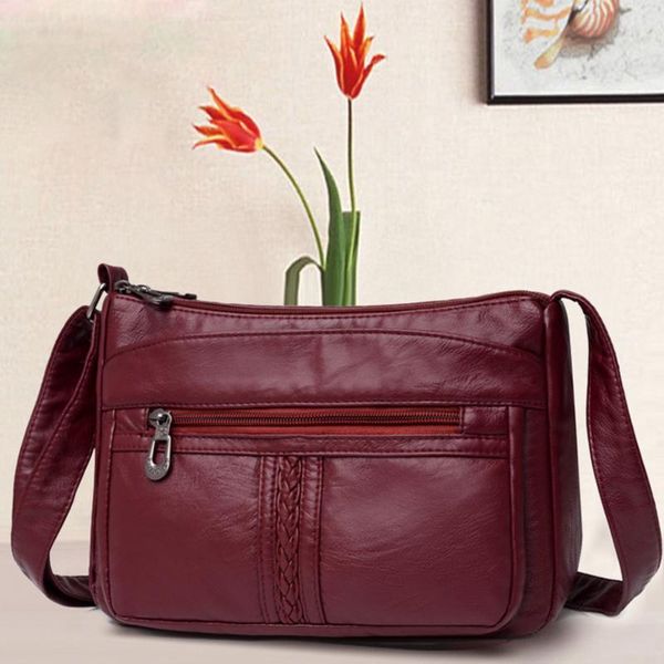 

evening bags fashion all-match solid color messenger bag high capacity womens shoulder 2021 quality pu leather women handbag