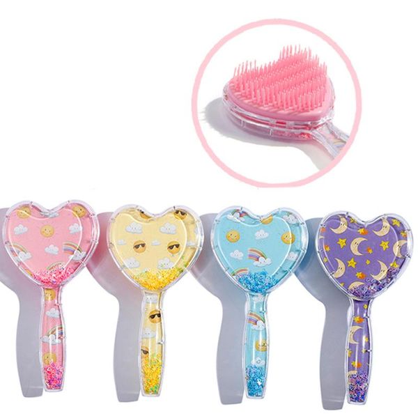 

hair brushes cartoon comb air bag hairbrush hairdressing straight curly detangling brush salon styling tools, Silver
