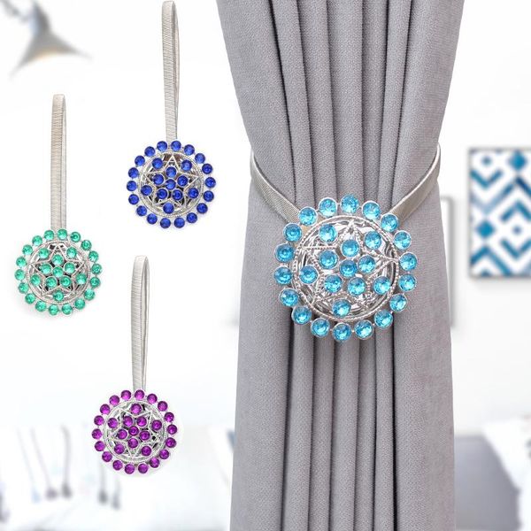 

other home decor creative crystal curtain with decoration buckle punch hook wall magnet strap clip
