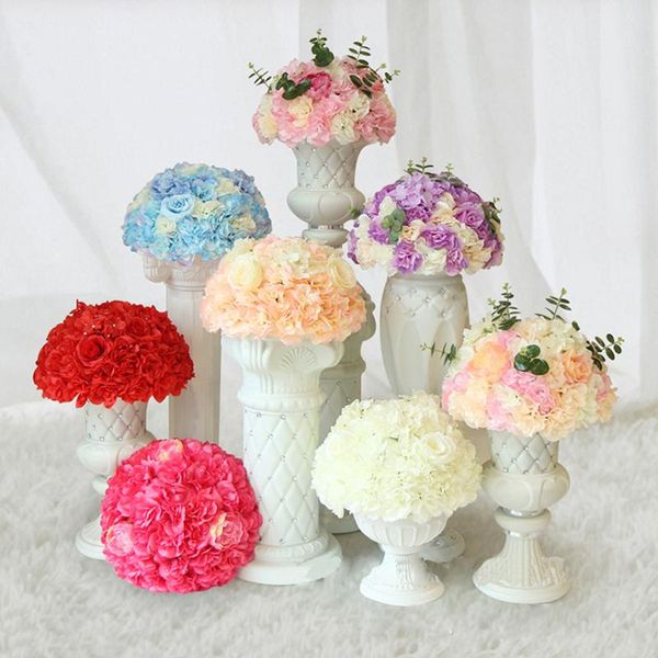 

party decoration 40cm hydrangea artificial flowers ball bunch fake silk diy home decor faux wedding table bouquet