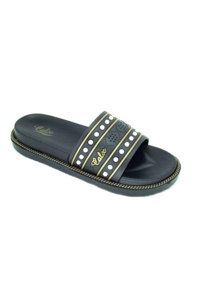 

women's black stone slip-resistant beach slipper slippers