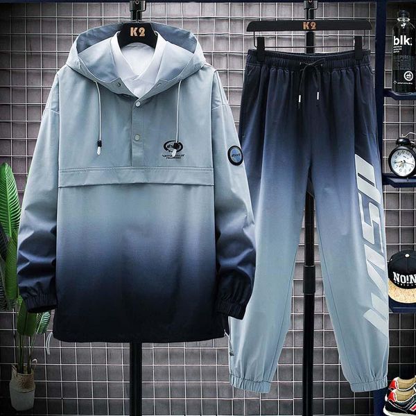 

men's tracksuits men casual sets sweat suits matching fashion trend spring autumn hoodie pants ropa hombre clothing bc50tz, Gray