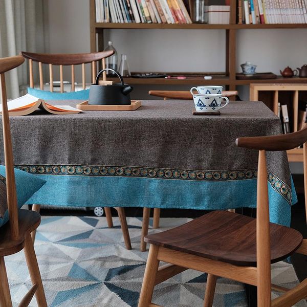

table cloth mediterranean thai cotton fabric linen plain coffee tablecloth rectangle restaurant tv cabinet