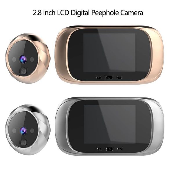 

2.8 inch lcd color screen digital doorbell 90 degree door eye electronic peephole camera viewer outdoor bell other hardware