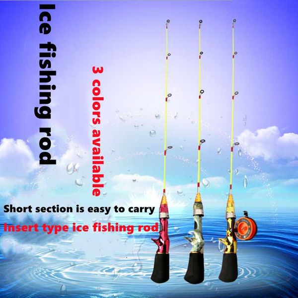 

boat fishing rods mini 0.6/0.8m frp winter ice rod solid slightlygun handle