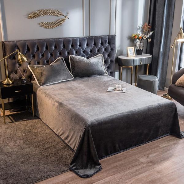 

sheets & sets solid color bed sheet coral fleece cover soft linen mattress for bedroom comfortable bedspread no case