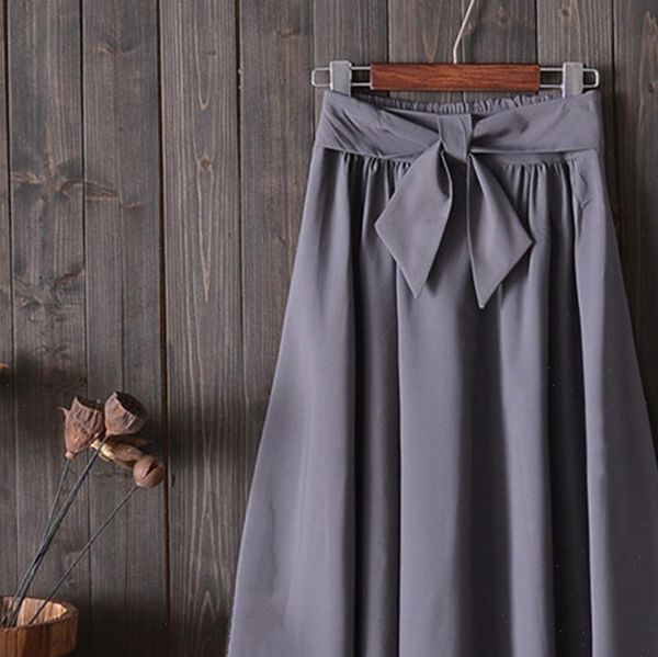 

women skirts fashionable simple high waist skirt with belt printed midi knee length a line office ladies six point, Black