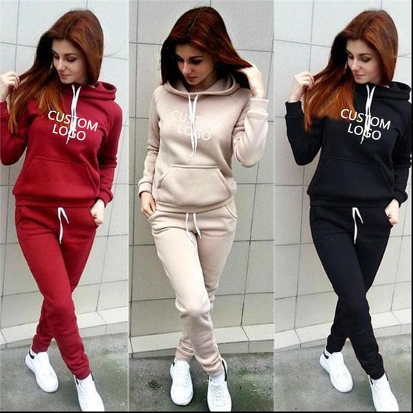 

womens tracksuits women tracksuit set hoodies pants plus size sportswear customized your logo autumn winter two piece, Gray