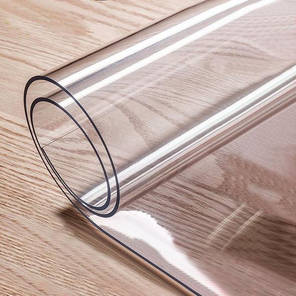 

pvc transparent tablecloth soft glass rectangle waterproof table oil cloth cover decor kitchen with pattern
