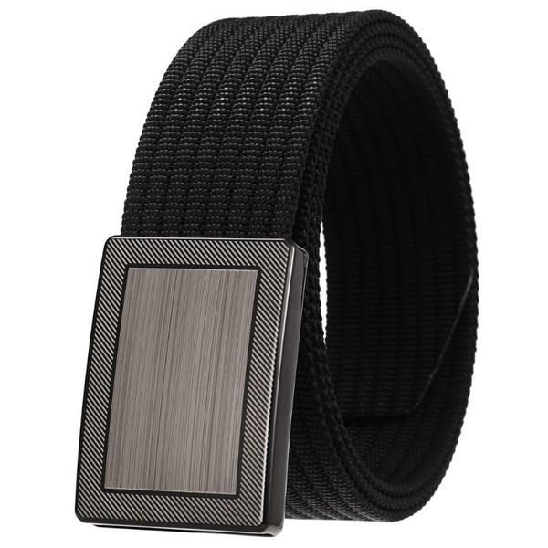 

belts men and women belt fashion male nylon outdoor metal automatic buckle canvas casual pants waist ly138-24965-2, Black;brown