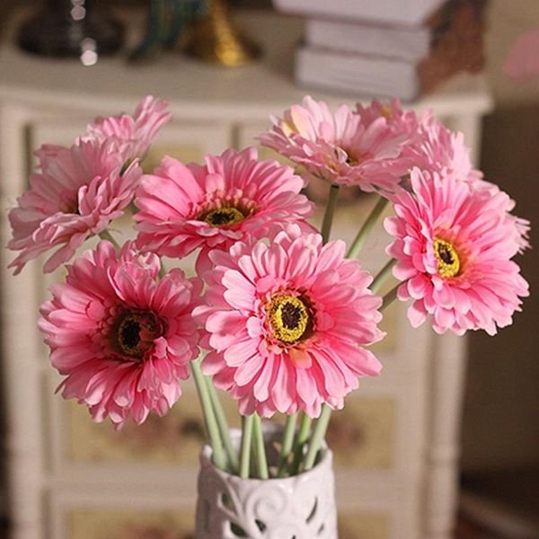 

decorative flowers & wreaths artificial fake daisy bulk wedding decoration silk bouquet sunflowers decor plastic gerbera flower arrangements