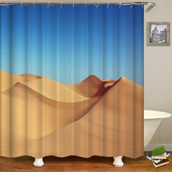 

shower curtains desert natural scenery 3d waterproof fabric printed bathroom large 240x180 with hooks decor bath screen