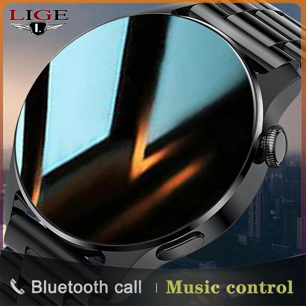 

lige2021 new luxury fashion mens smart watch bluetooth smart heart rate monitoring ip67 waterproof watch mens call + boxg, Slivery;brown